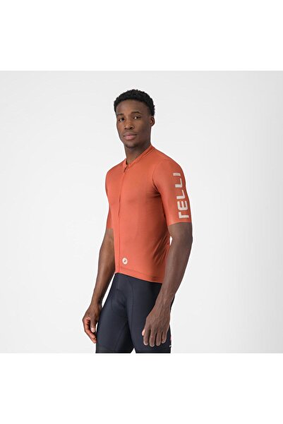 Castelli Entrata Apex short sleeve t-shirt , for men, paprika/silver XXXL