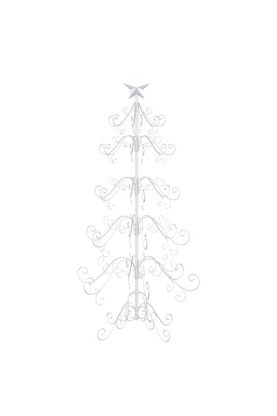 vidaxl Pom de Crăciun din metal KUOPIO 150 cm Oțel Alb