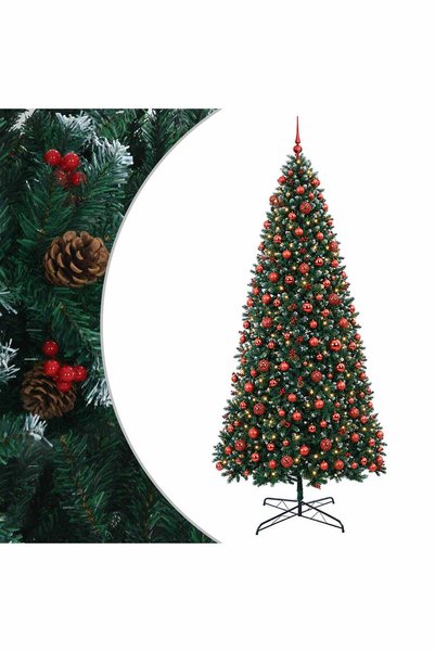 vidaxl Brad de Crăciun artificial cu balamale, cu globuri 400 cm