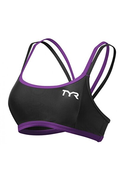 TYR Bustieră triatlon Competitor Thin Strap damă - negru cu mov