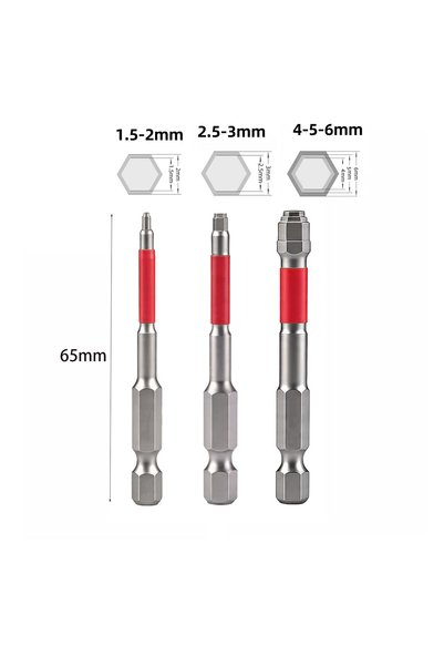 Choice 3pcs 65mm 1/3Pcs Strong Magnetic Screwdriver Set 65/100mm Length 6.35m...