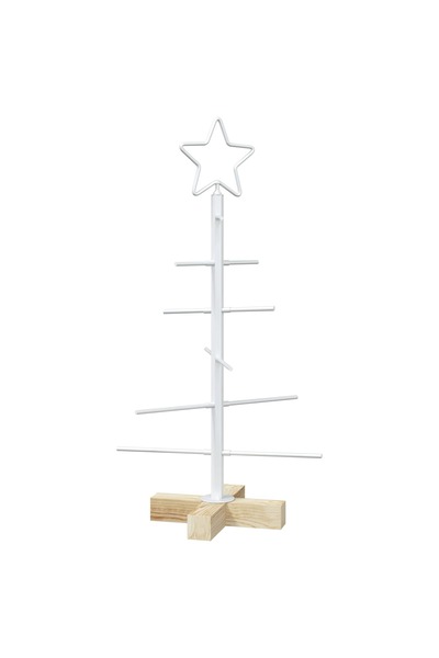 vidaxl Pom de Crăciun din metal KUOPIO 60 cm Oțel Alb