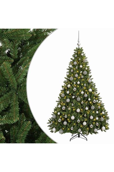 vidaxl Brad de Crăciun artificial, verde deschis, cu glob 210 cm