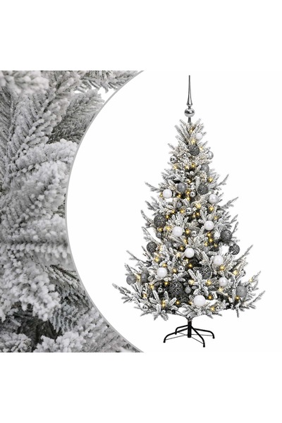 vidaxl Brad de Crăciun artificial cu glob 120 cm 150 LED-uri Alb cald