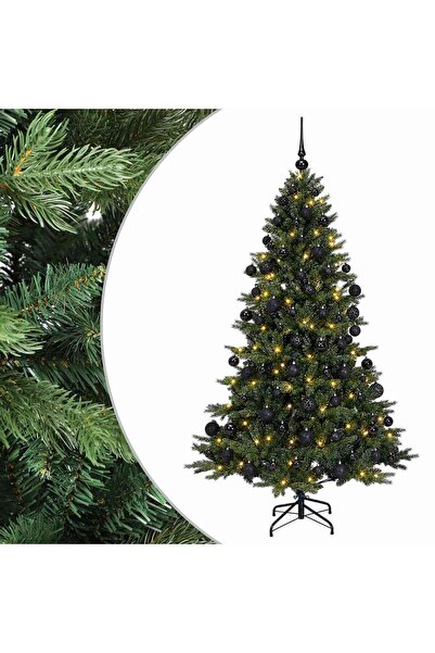 vidaxl Brad de Crăciun artificial cu glob 210 cm 300 LED-uri Alb cald