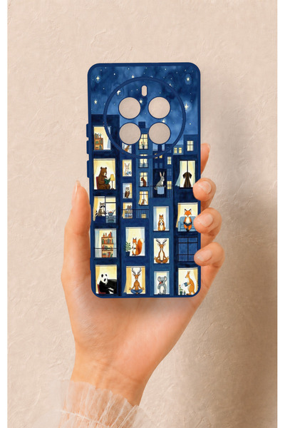 Vip Case Realme 12 Pro Compatible Starry Apartment Patterned Silicone Case