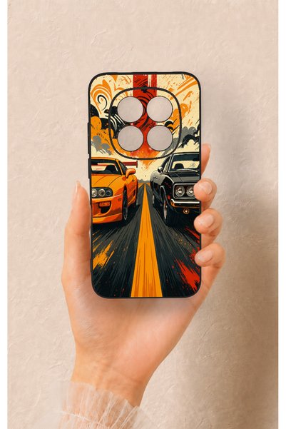 Vip Case Redmi Note 15 Pro 5g Compatible Orange and Black Car Pattern Silicon...