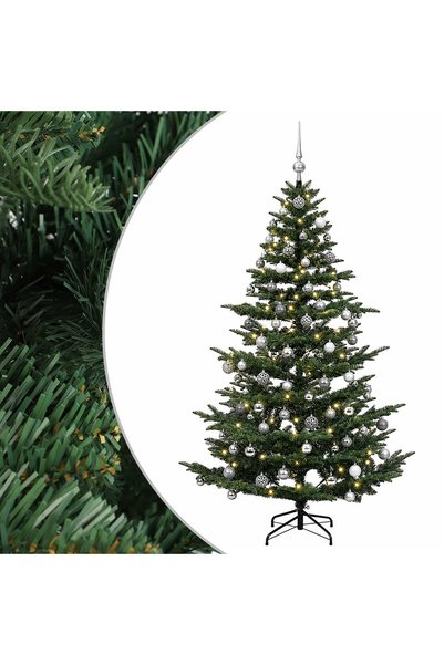 vidaxl Brad de Crăciun artificial cu glob 210 cm 300 LED-uri Alb cald