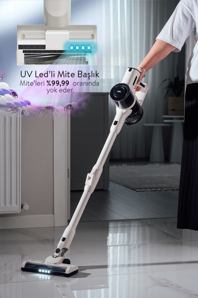 Sinbo Bldc Motorlu Dikey Kablosuz Şarjlı Led Aydınlatmalı Süpürge Svc-8620 - (UV LED'Lİ Mite Başlık ) - PH
