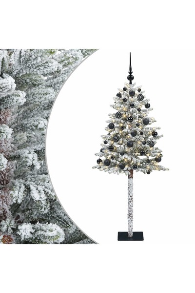 vidaxl Brad de Crăciun artificial cu globuri 120 cm 150 LED-uri