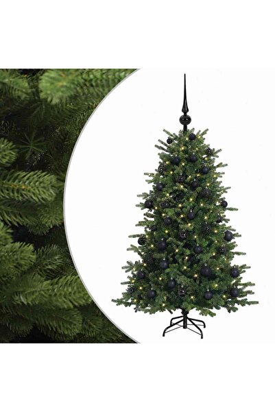 vidaxl Brad de Crăciun artificial cu glob 150 cm 150 LED-uri Alb cald