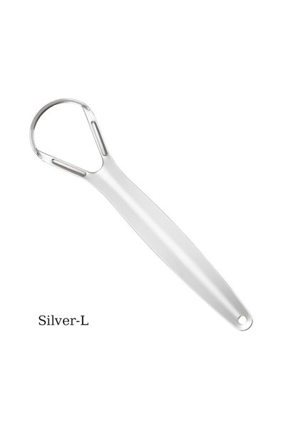 Choice C738-Silver-L-1pcs مكشطة لسان من الفولاذ المقاوم للصدأ، منظف طبقة اللس...