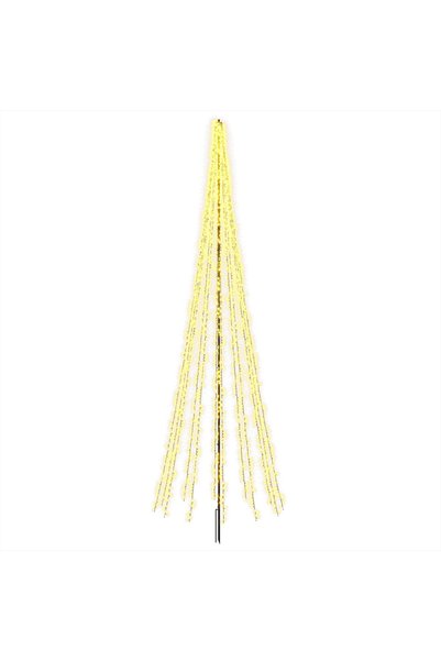 vidaxl Brad de Crăciun LED 485 cm 3000 LED-uri Alb cald Oțel Negru