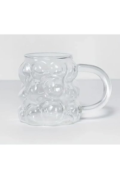 OVA Heat Resistant Bubbles Shaped Glass Hot and Cold Drinks Mug - 350ml