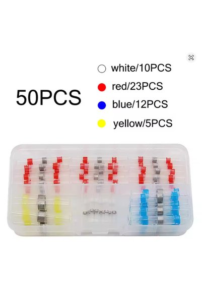 Choice 50pcs with Box 50-500PCS Waterproof Heat Shrink Solder Seal Wire Conne...