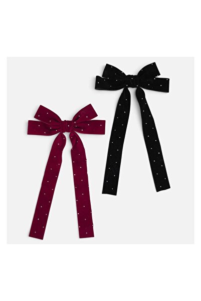 OEM Clame de Par de Crăciun cu Fundițe Catifelate 12 cm – 2 buc. – Accesorii ...