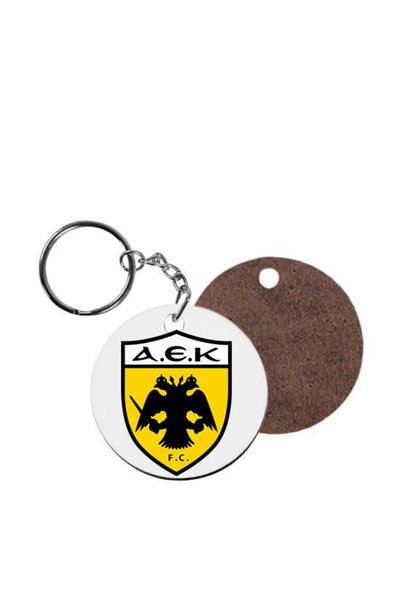 Photoretous Ξύλινο Στρογγυλό Μπρελόκ AEK