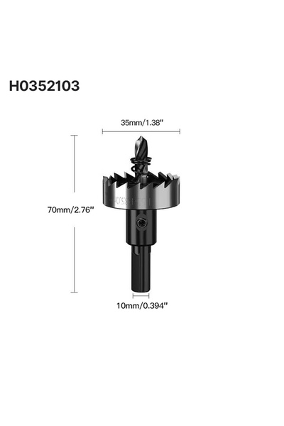 Choice مجموعة أدوات حفر الثقوب H0352103 من 12-80 مم، رؤوس حفر معدنية متينة، أ...