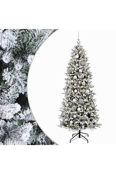 vidaxl Brad de Crăciun artificial cu glob 240 cm 300 LED-uri Alb cald