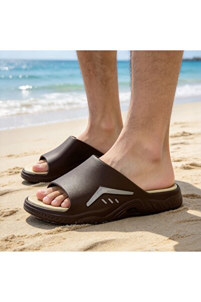 Almajeed Store Men's thick-soled sports slippers, non-slip home and beach sli...