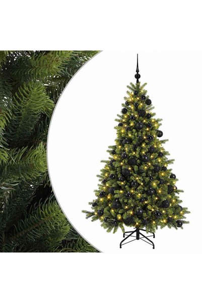vidaxl Brad de Crăciun artificial cu glob 240 cm 300 LED-uri Alb cald