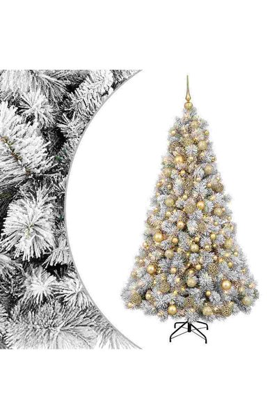 vidaxl Brad de Crăciun artificial cu glob 240 cm 300 LED-uri Alb cald