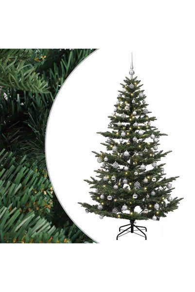 vidaxl Brad de Crăciun artificial cu glob 240 cm 300 LED-uri Alb cald