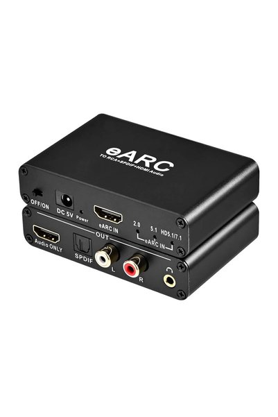 KEEPRO محول استخراج الصوت HDMI Earc-Arc، محول صوت HDMI Earc-Arc إلى RCA R/L بصري 3.5 ملم