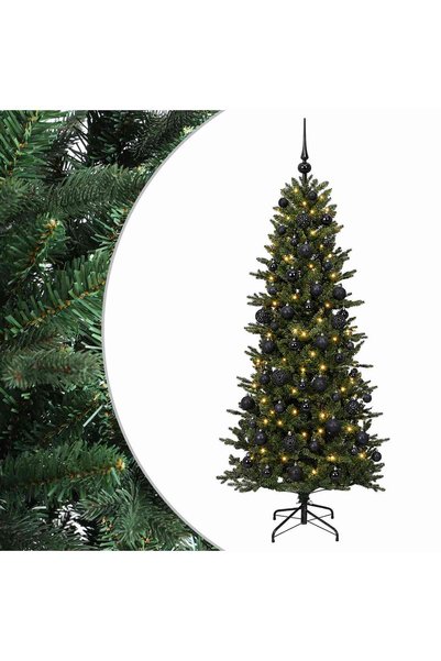 vidaxl Brad de Crăciun artificial cu glob 240 cm 300 LED-uri Alb cald