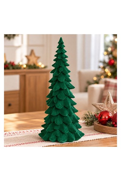 OEM BRAD 3D VERDE Catifea 13X32 cm de Crăciun – Atmosferă Festivă pentru Casă