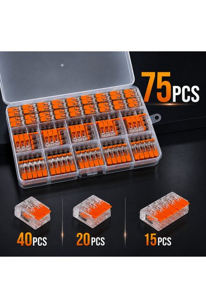 Choice KVBOX-75PCS 10-75PCS Electrical Lever Wire Connector 2/3/4/5 Port Quic...