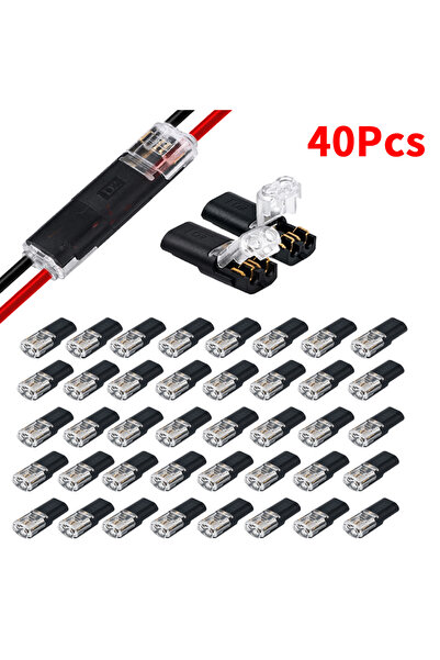 Choice Black-40Pcs 40/150PCS Electrical Cable Connectors 2 Pin No Strip Solde...
