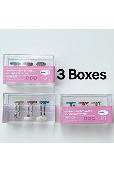 Choice 3 علب من مجموعة أدوات التلميع الماسية المطاطية DENTXXX PK02 مع عجلات ت...