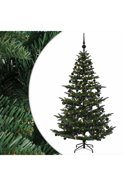 vidaxl Brad de Crăciun artificial cu glob 240 cm 300 LED-uri Alb cald