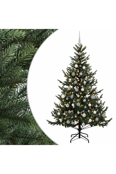 vidaxl Brad de Crăciun artificial cu glob 240 cm 300 LED-uri Alb cald