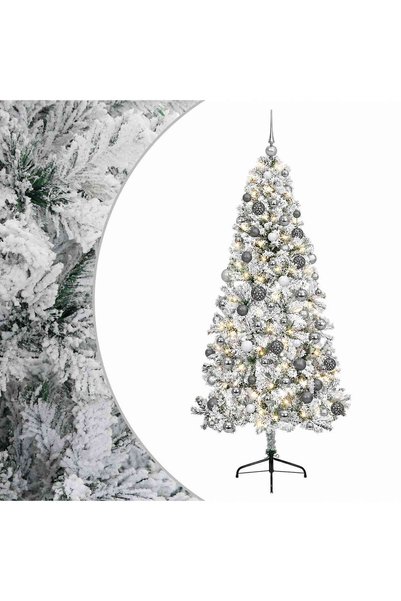 vidaxl Brad de Crăciun artificial cu glob 240 cm 300 LED-uri Alb cald