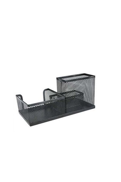 Arabest 3-Compartment Metal Mesh Desk Organizer Black
