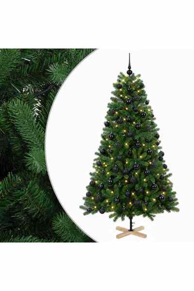 vidaxl Brad de Crăciun artificial cu glob 240 cm 300 LED-uri Alb cald