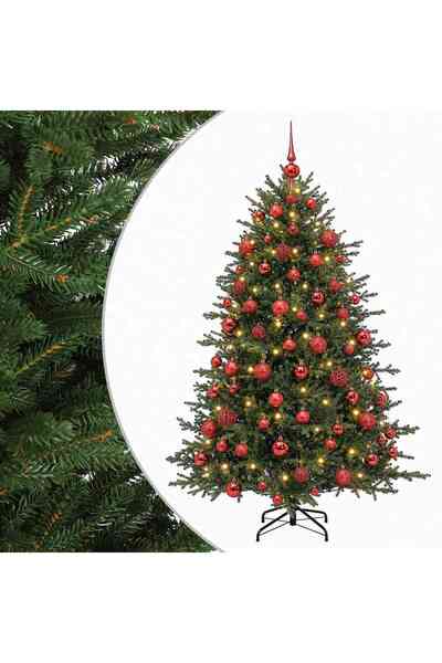 vidaxl Brad de Crăciun artificial cu glob 240 cm 300 LED-uri Alb cald