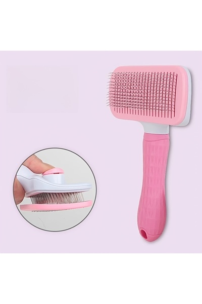 Choice 1 Pcs Pink 1 Cat and Dog Self-Cleaning Rake Brush, Pet Skin Friendly B...