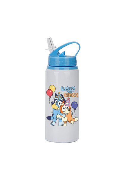Photoretous Μπουκάλι Νερού Μπλούι 600ml Λευκό με Γαλάζιο Καπάκι