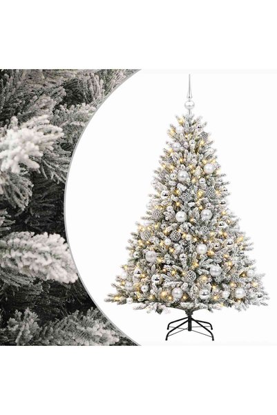 vidaxl Brad de Crăciun artificial cu glob 240 cm 300 LED-uri Alb cald