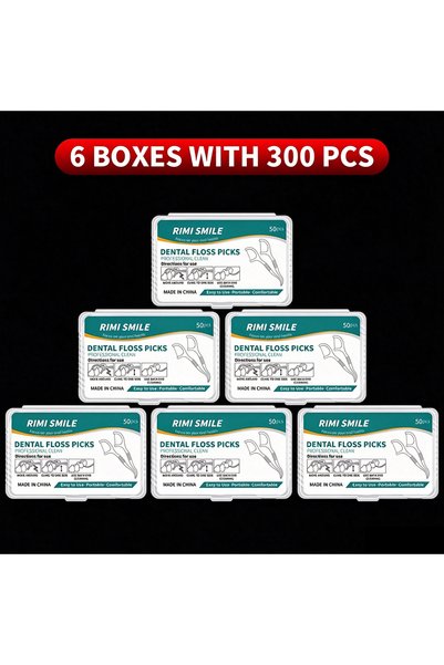 Choice 6 علب من 300 قطعة من خيط تنظيف الأسنان فائق النعومة وعالي القوة، عبوة ...