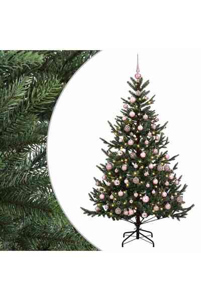 vidaxl Brad de Crăciun artificial cu glob 240 cm 300 LED-uri Alb cald