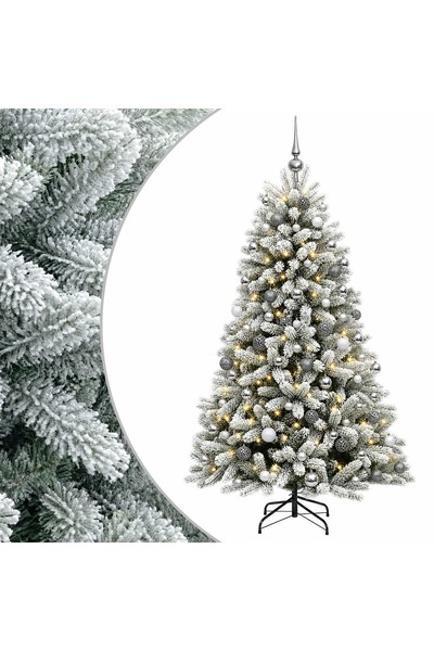 vidaxl Brad de Crăciun artificial cu globuri 240 cm 300 LED-uri