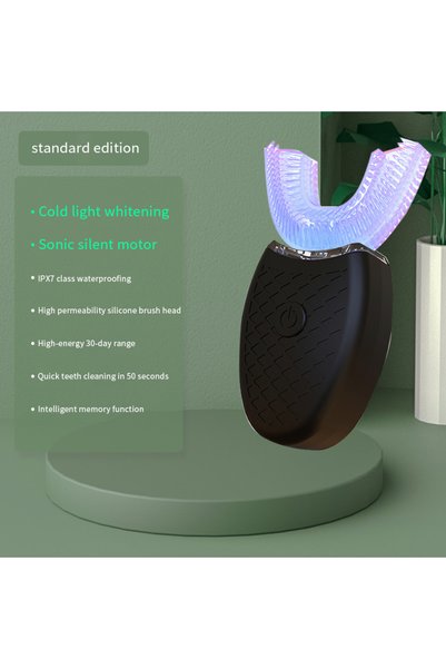Choice black Electric Toothbrush U-Type 360 Degrees Intelligent Silicon Head ...
