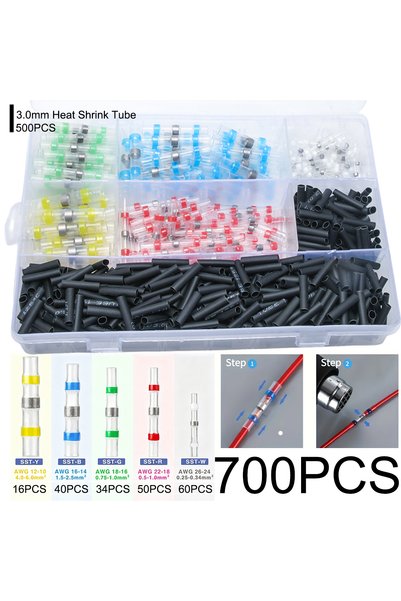 Choice 700PCS 1200/800/600/500/400/350/50pcs Solder Seal Heat Shrink Butt Wir...