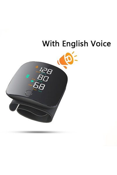Choice جهاز قياس ضغط الدم الرقمي للمعصم باللون الأسود - قابل لإعادة الشحن مع ...