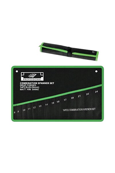 Choice A 14 Pockets Roll Up Wrench Tool Storage Bag Portable Tool Organizer P...