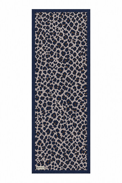 SilkTouch Navy Blue Leopard Pattern Shawl